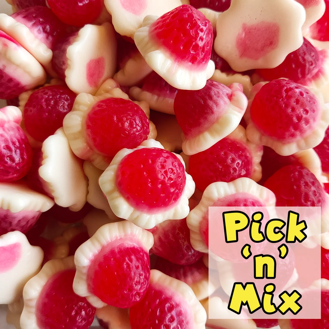 Not Specified Giant Strawberries & Cream 100g (Pick N Mix) 3 Not Specified Giant Strawberries & Cream 100g (Pick N Mix)